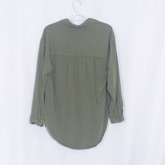 NWT ANTHROPOLOGIE PILCRO Hi-Low Hem Button Down Oversized Shirt Size S - Picture 3 of 7